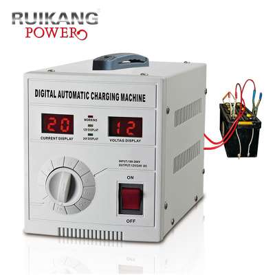 Household Current Adjustment Automatic Battery Charger 12V/24V With Double Digital Display